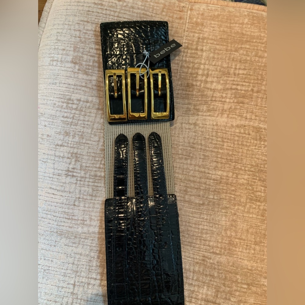 Bebe patent leather belt